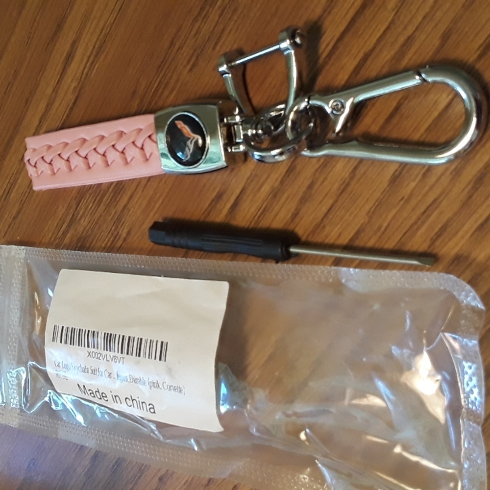 Corvette pink keychain